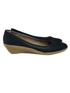 Easy Spirit Derely Wedge Pumps Espadrilles Leather & Jute Low Heel Size 10